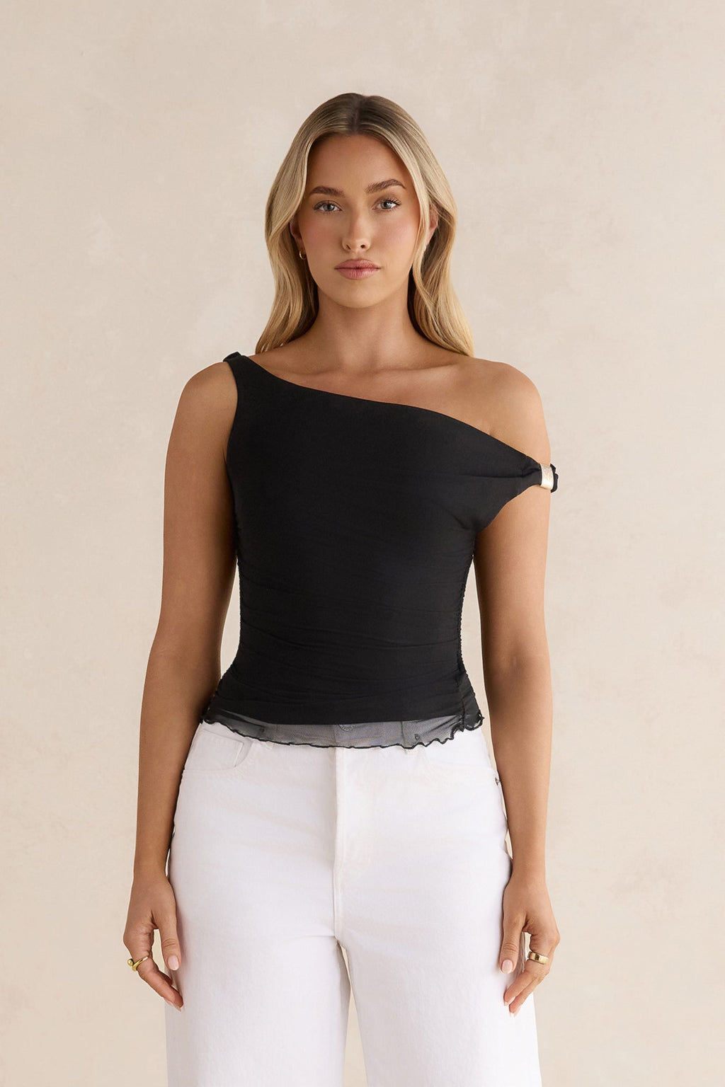 Sunset Ride Mesh Off Shoulder Black
