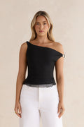 Sunset Ride Mesh Off Shoulder Black