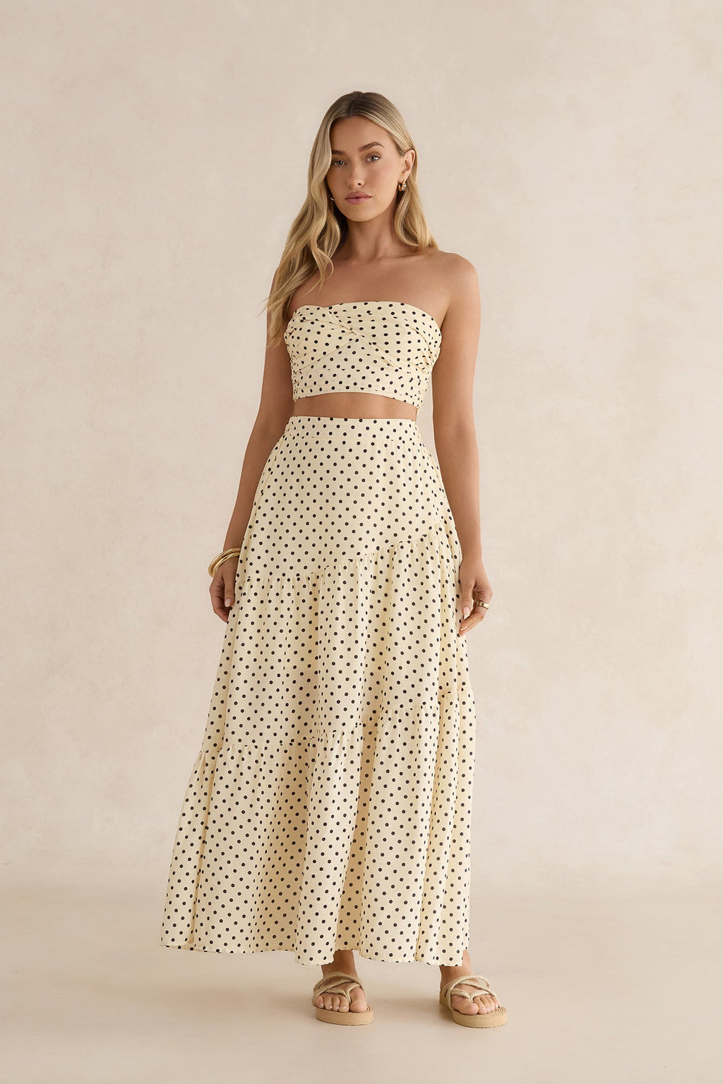 Shimmering Sands Polka Dot Crop Top Yellow