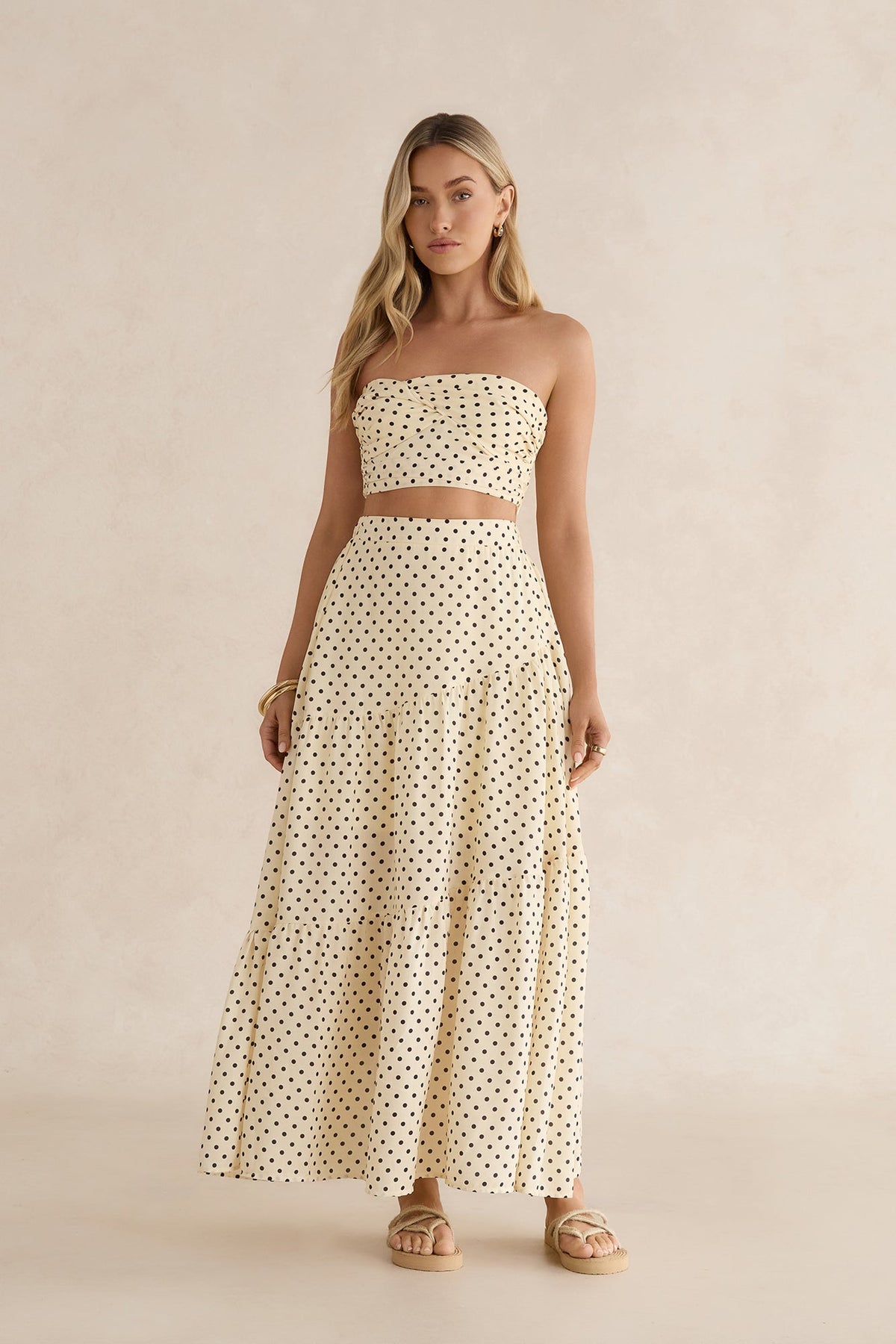 Shimmering Sands Polka Dot Crop Top Yellow