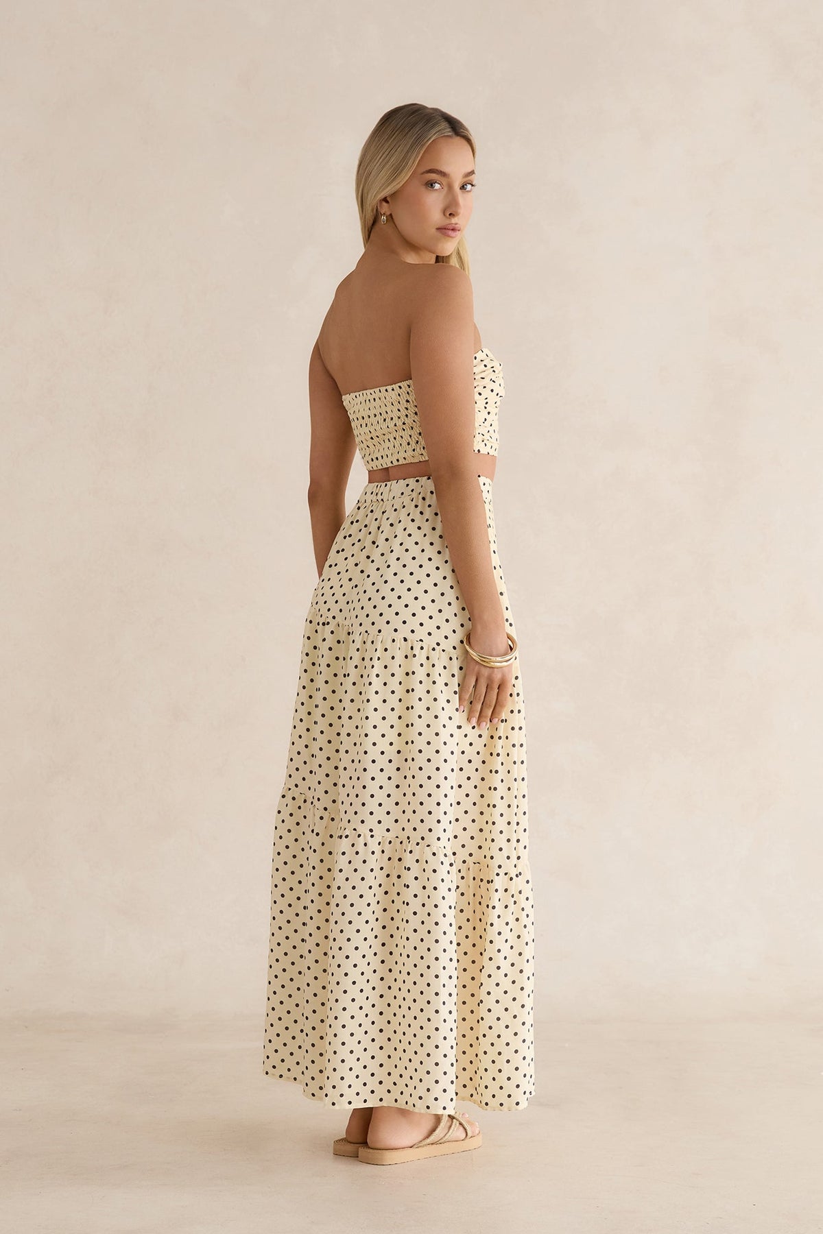 Shimmering Sands Polka Dot Crop Top Yellow