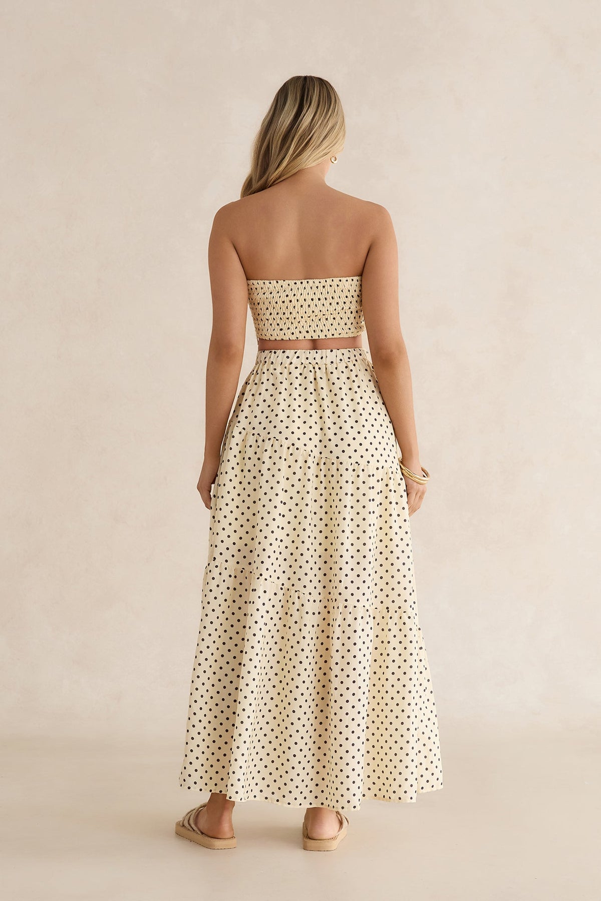 Shimmering Sands Polka Dot Crop Top Yellow