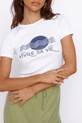 ROLLA'S Vivre Sa Vie Baby Rib Tee White