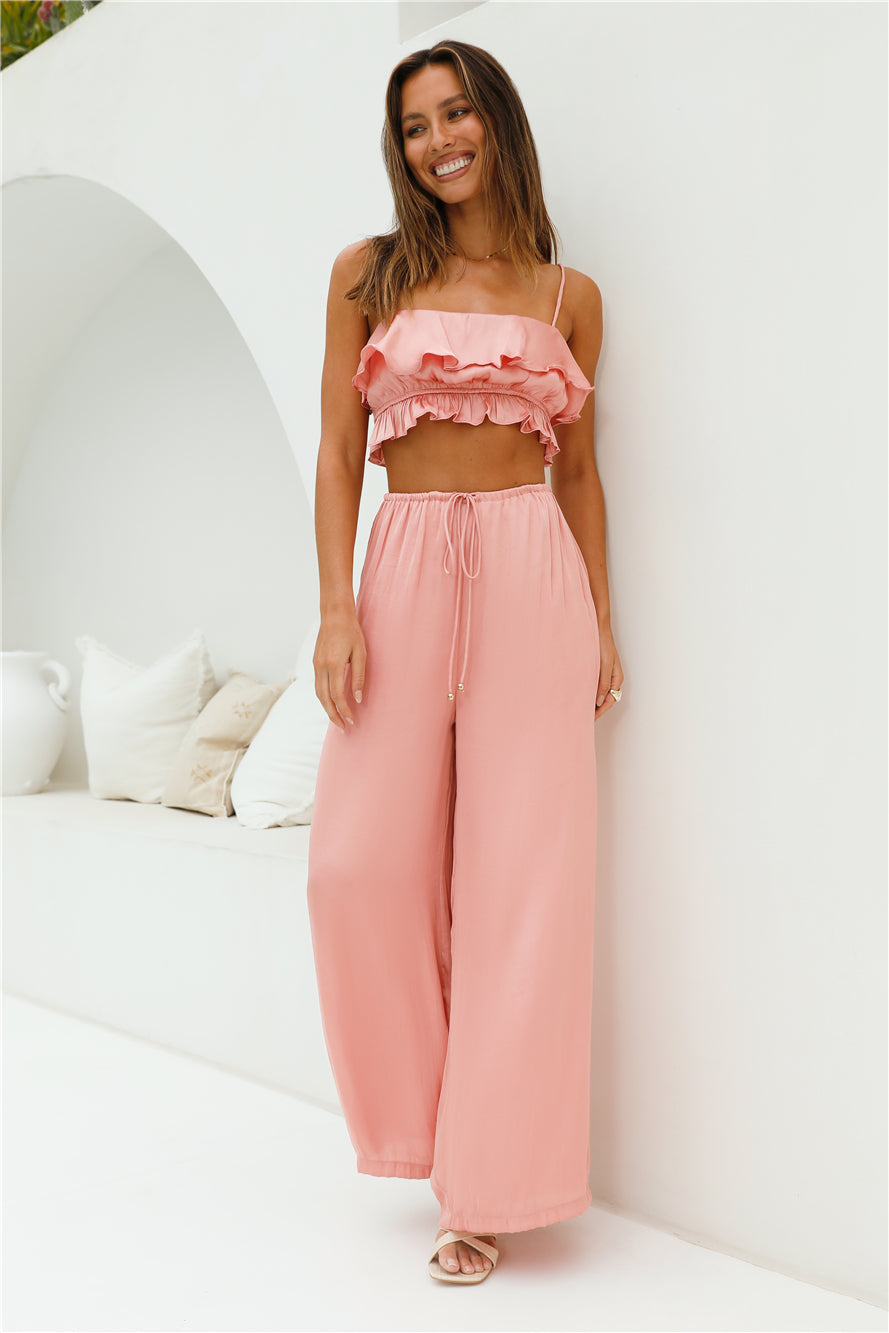 Coral Cove Satin Crop Top Orange